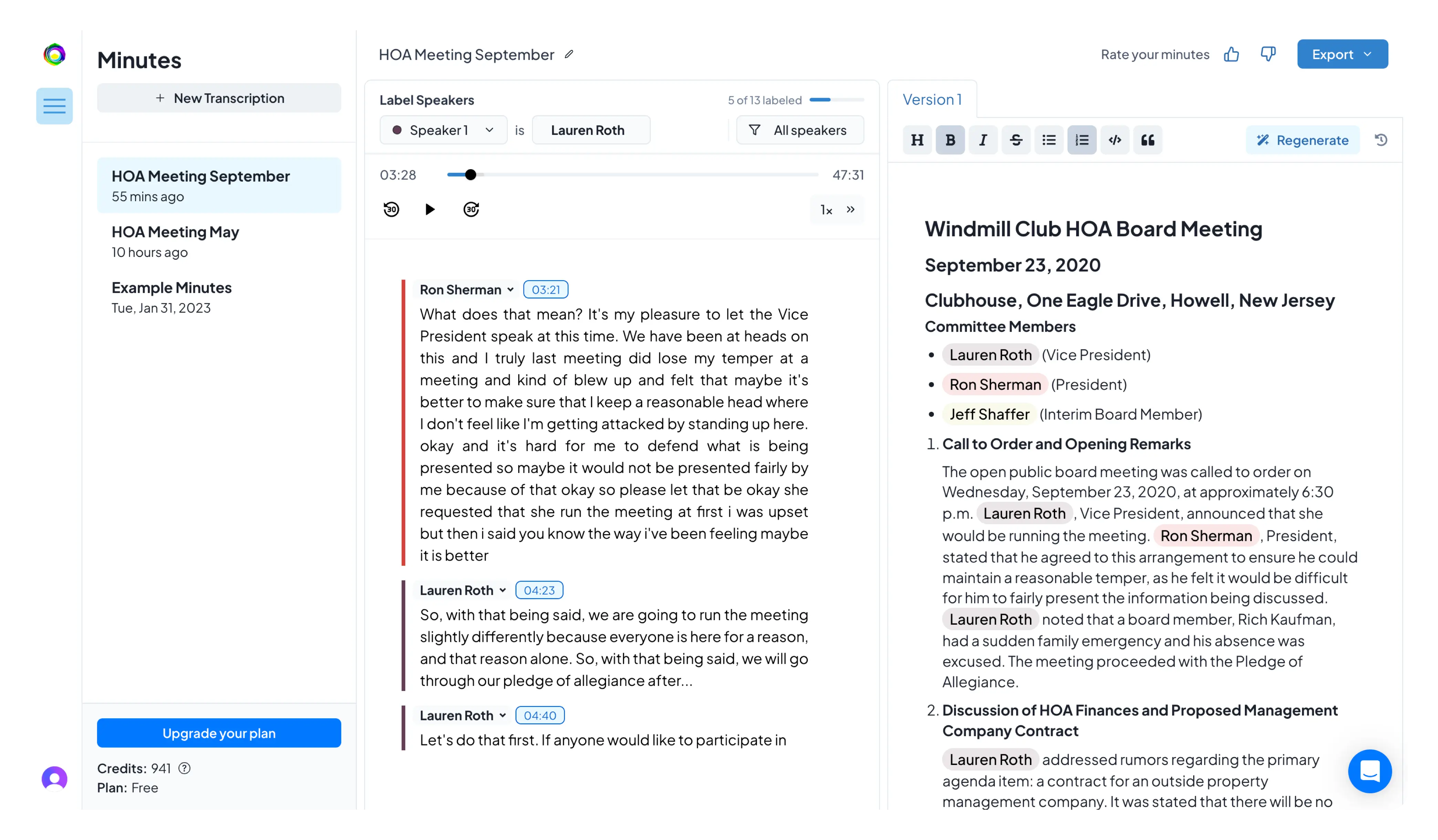 MinutesGenerator Demo